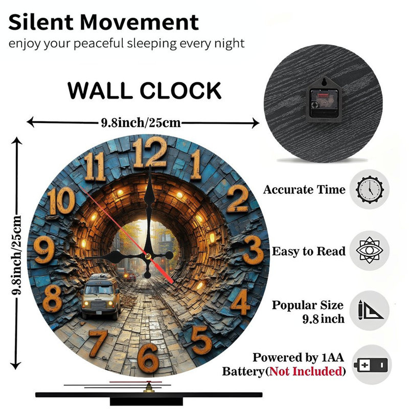 Horloge murale Tunnel Road
