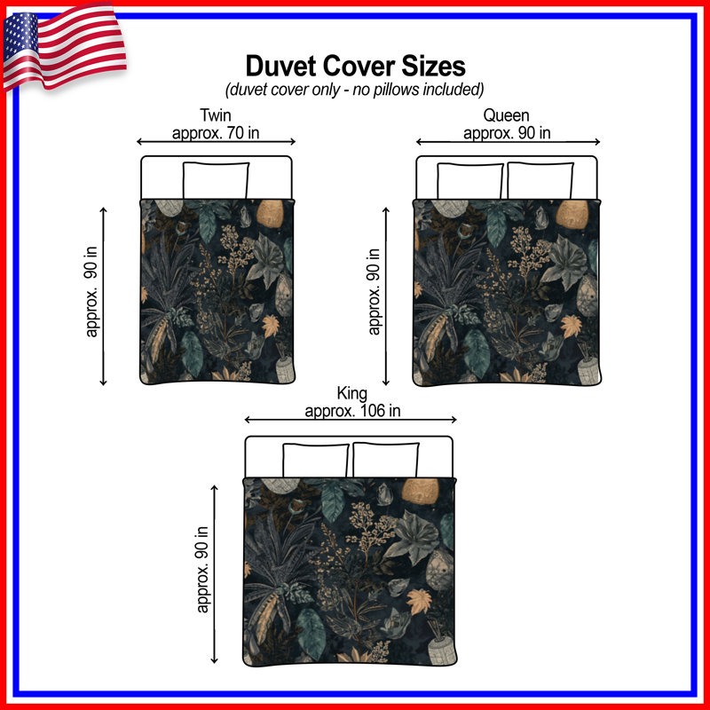 Housses de couette feuilles tropicales et vases, Lit simple