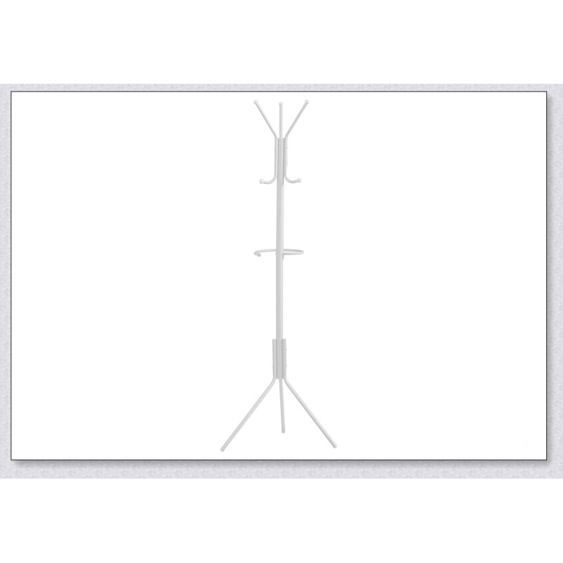 Contemporary Metal Coat Rack with 6 Hooks, Hall Tree, Free Standing, Perfect for Entryway and Bedroom Organization, White
