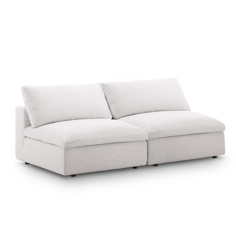 Causeuse modulaire sans accoudoirs 2 pièces Commix, Polyester beige