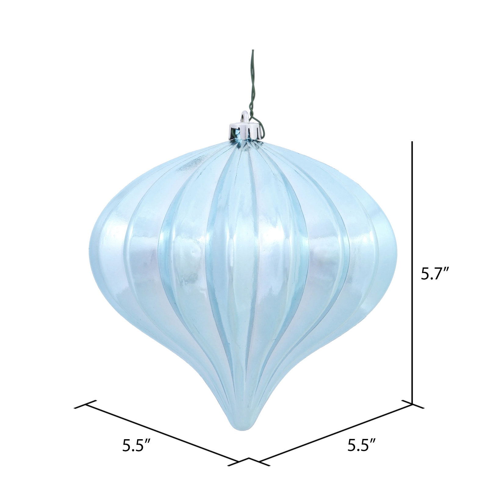 5.7" Onion Christmas Ornament UV, Baby Blue 1
