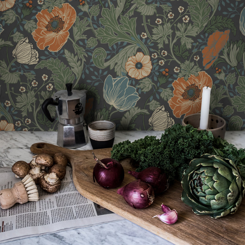 Bryanna 10.05m x 53cm Matte Wallpaper Roll, Dark Green