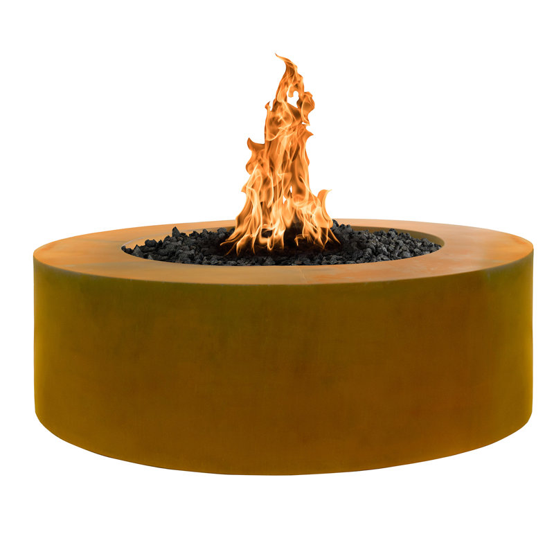 Corten Steel Round Gas Fire Pit Table