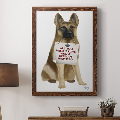 «Gerie Love and German Shepherd», reproduction d'un seul cadre photo sur toile