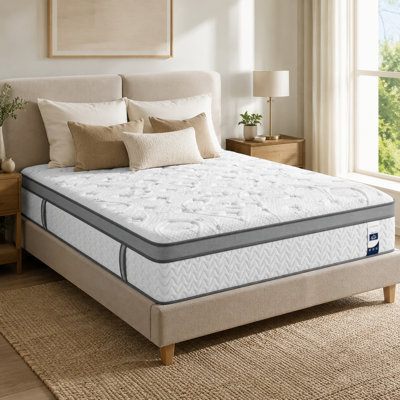 LUMERIS 10" Hybrid Mattress with Zoned Lumbar & Shoulder Support, Cooling Touch Fabric, Fiberglass-Free Memory Foam Mattress in a Box, CertiPUR-US Certified