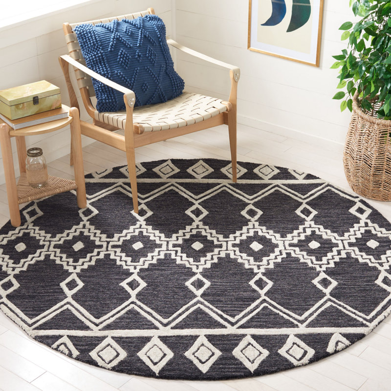 Abbegail Hand Tufted Wool Southwestern Rug, Round 6'