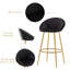 Upholstered Counter Stool with Metal Frame-85702657