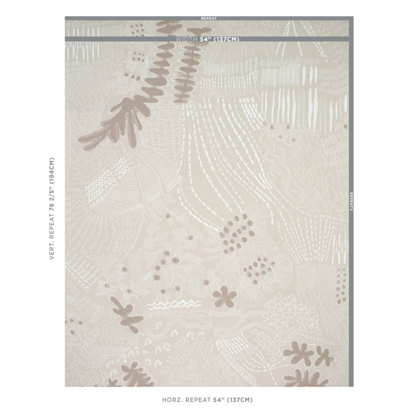 Papier peint Schumacher x Clements Ribeiro Haven, Neutre clair