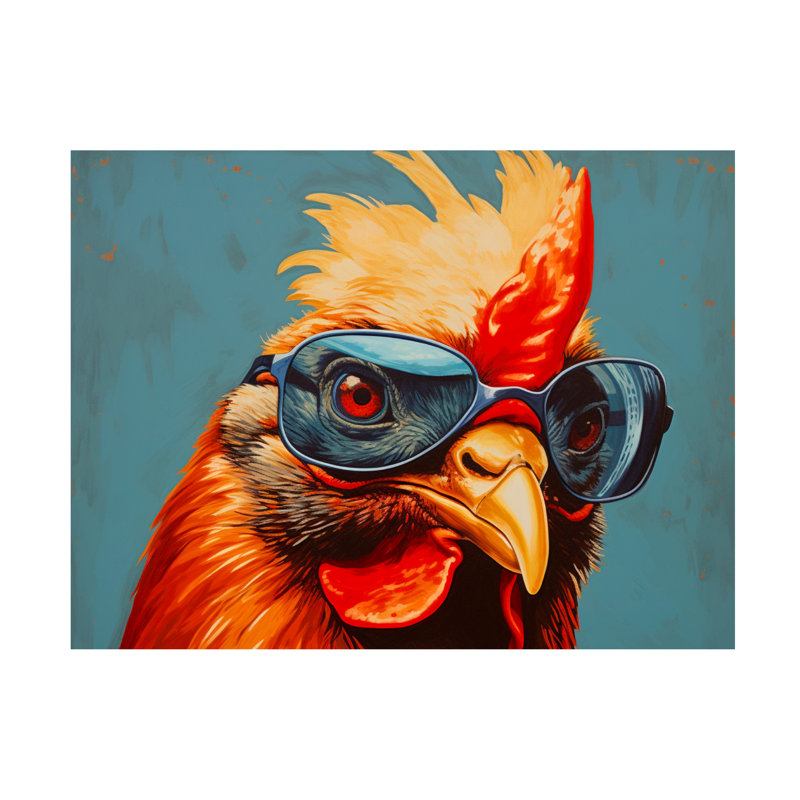 Art sur toile de poulet rétro Shawna Stewart, 35" H x 47" W