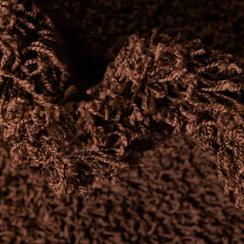 Tapis brun chocolat Caputto, Rond 4 pi 1 po