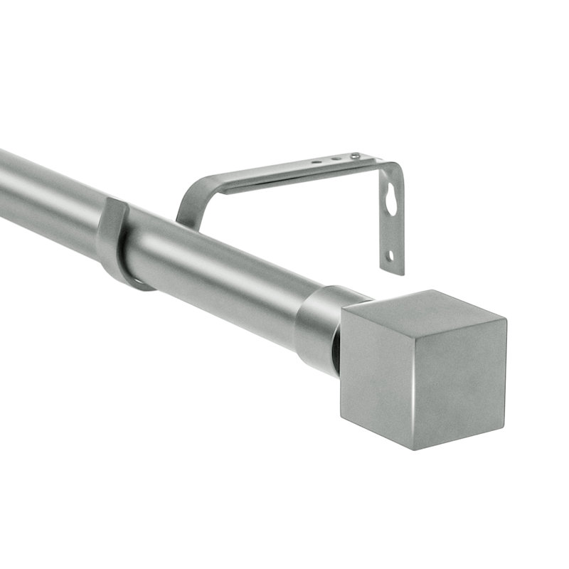 Tringle à rideaux simple Zaytoune Wright, l 48 po à 84 po, Étain
