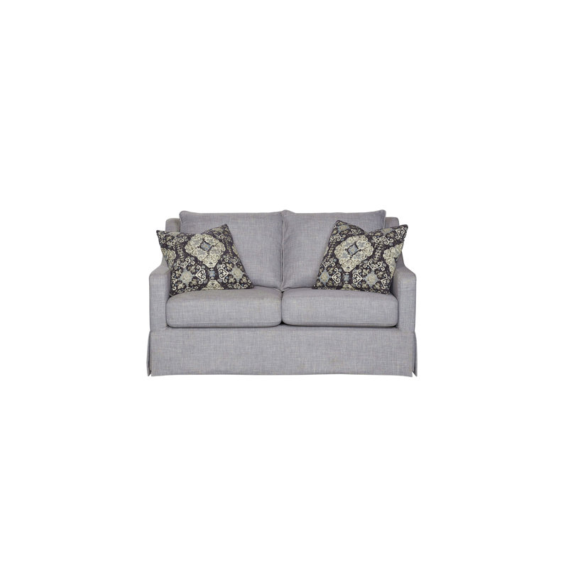 Causeuse avec jupe, coussins réversibles et 2 coussins