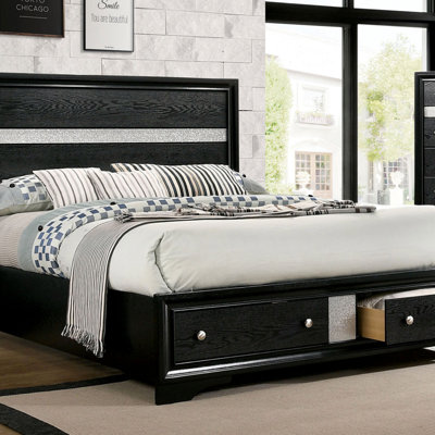 1pc lit grand contemporain noir 1pc