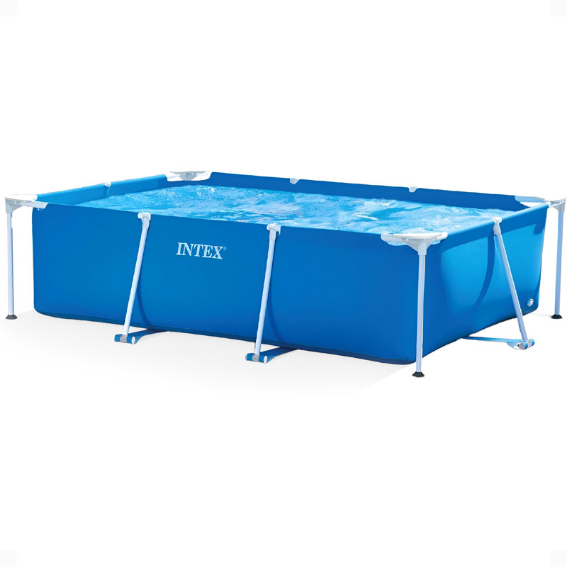 New Intex Rectangular Frame Above Ground Swimming Pool, 9' 10" L x 6' 7" W x 29.5" H