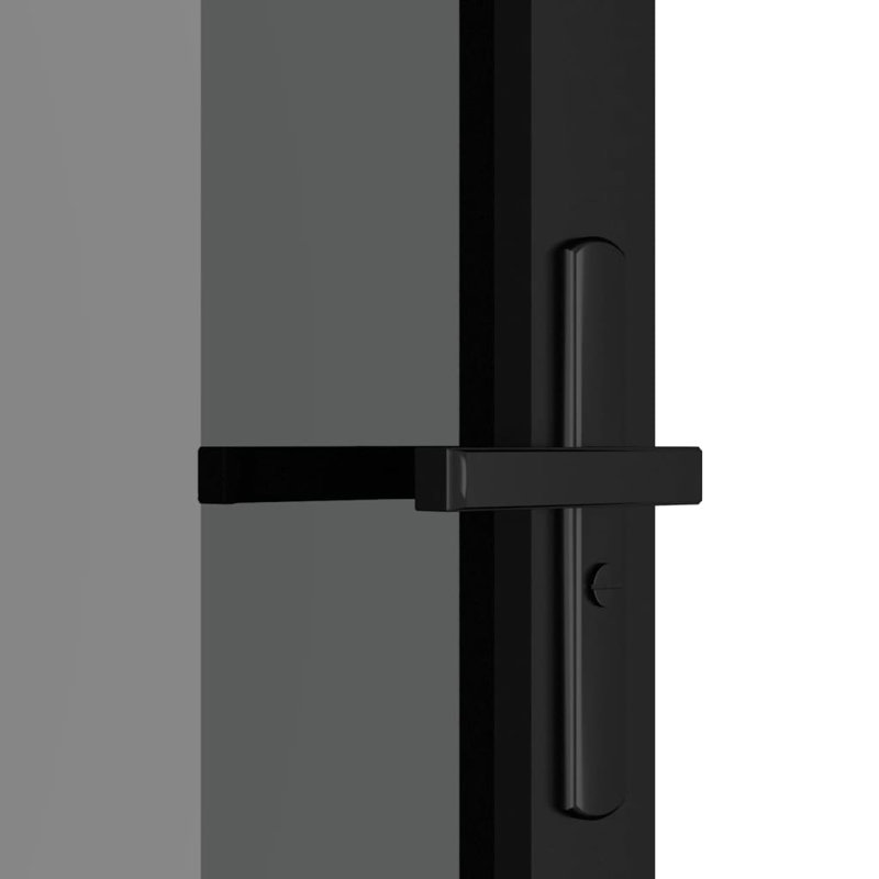 Portes coulissantes en métal et en verre, 29,9 po x 79,3 po, Noir / transparent foncé