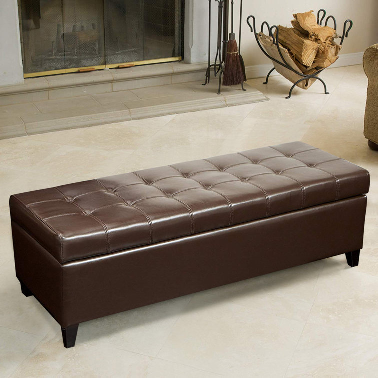 Loggins Faux Leather Storage Bench