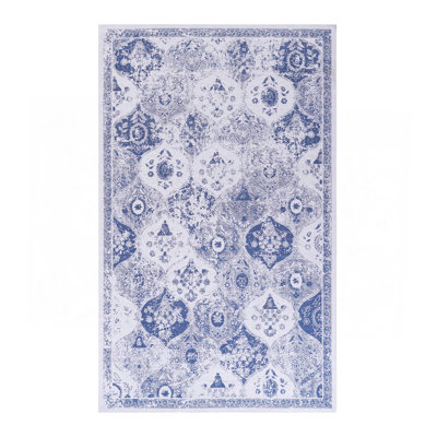 Blue Washable Rug Blue