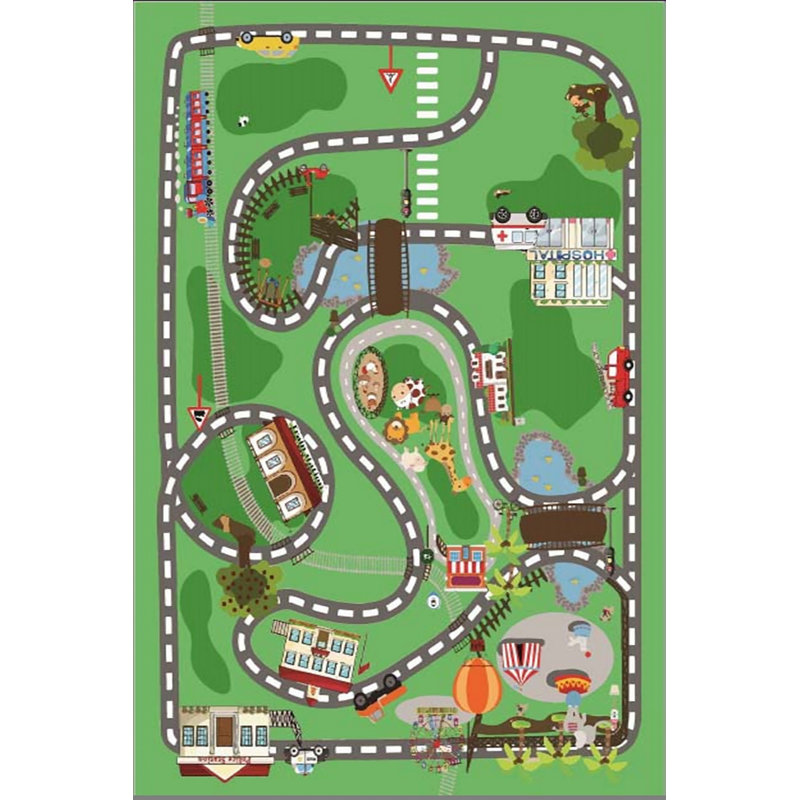 Canouan Cotton Green/Grey Rug, Rectangle 180 x 280cm