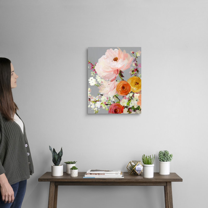 «Flower Story II» par Allison Pearce - reproduction d'art, Toile tendue, H 20 po x l 16 po x P 1,25 po