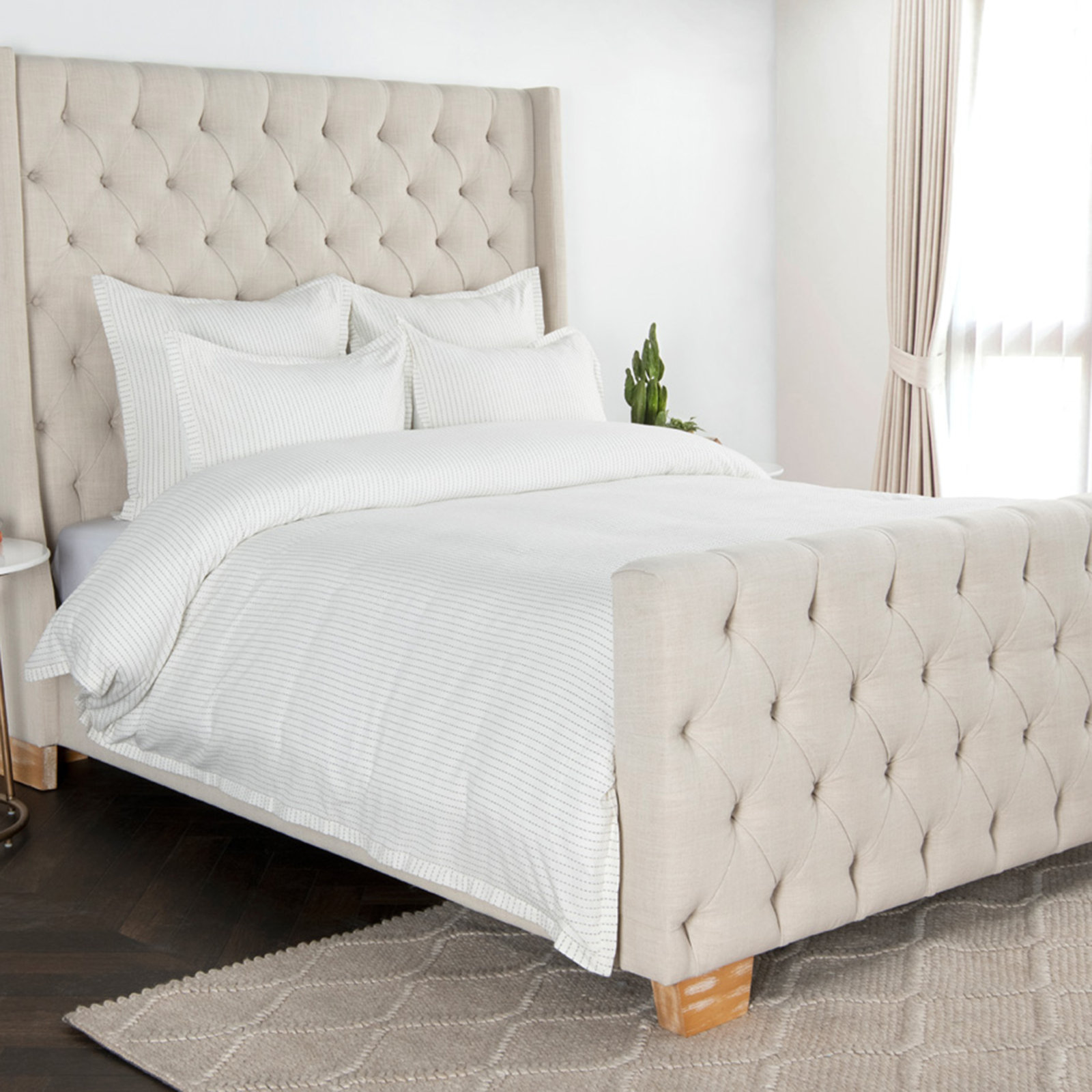 Burrowes Cotton Shams, Ivory, Standard/Twin