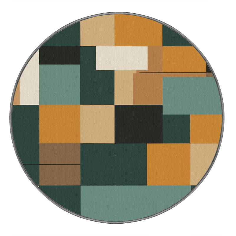 Abstract Blocks Rug, Round 4'