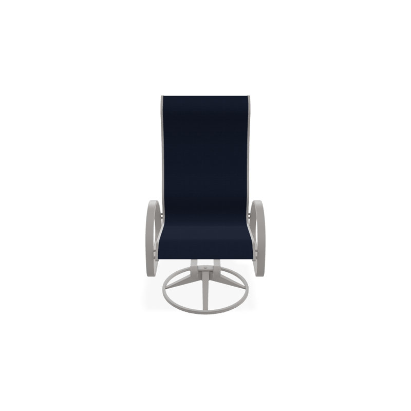 Fauteuil de patio pivotant Hiraku, Bleu marine 13D Sunbrella®, Gris chaleureux texturé
