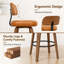 Tabourets de comptoir pivotants rembourrés en cuir de polyuréthane de style Mid-Century avec dossier courbé en bois-984185780-984185778