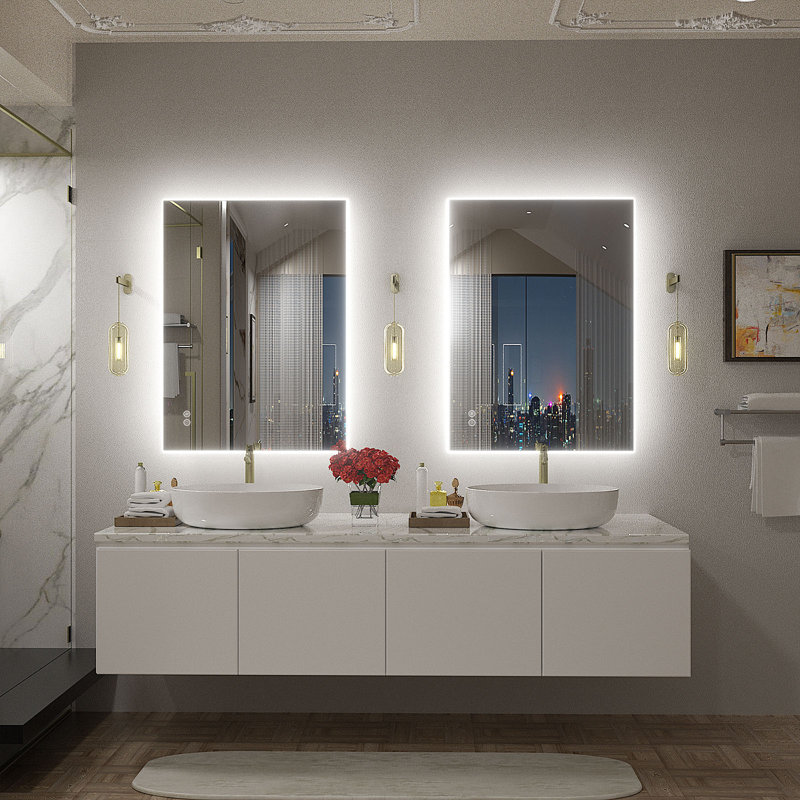 Wayfair Basics® UL Certified LED Anti-Fog Tempered Glass Bathroom/Vanity Mirror, 32" x 24"