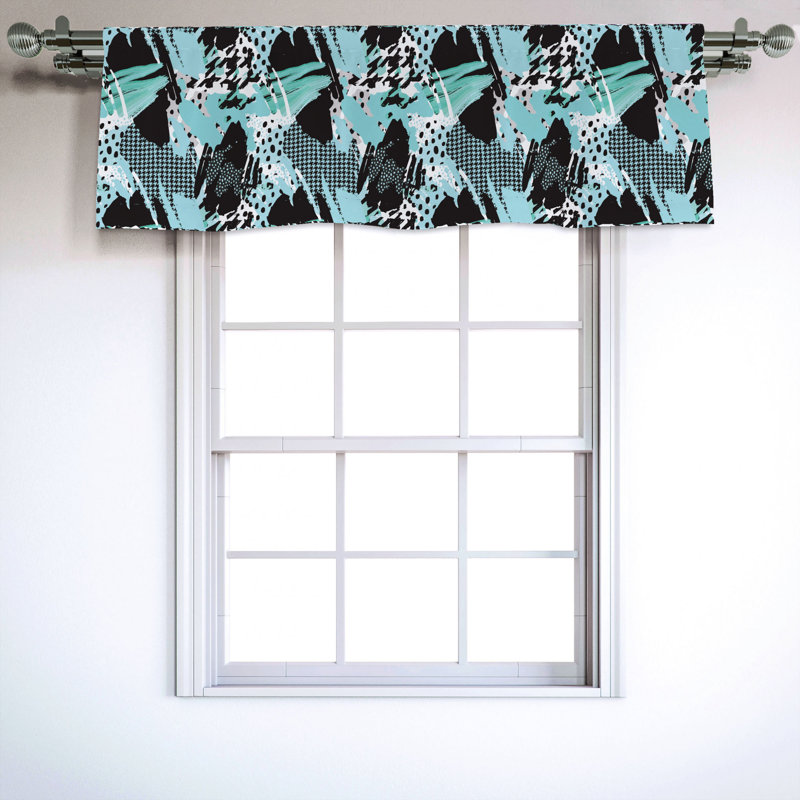 Sateen Abstract Ruffled Window Valance