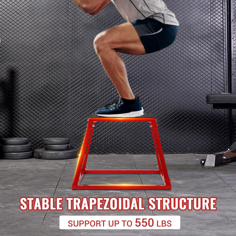 Jump Boxes, Heavy-Duty Steel Plyometric Jump Box for Home Gym, Step up Box for Workout with Rubber Pad Plyo Jumping Box Platform Conditioning Strength Training with Sizes 12", 18", 24", 30"