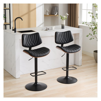 Ensemble de 2 tabourets de bar Mid Century Modern