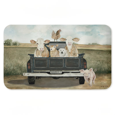 Ready For A Ride Animals Printed Anti-Fatigue Floor Mat, design by Cindy Jacobs, 30"x18"