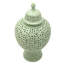25" Carved Temple Jar - Celadon-852018739