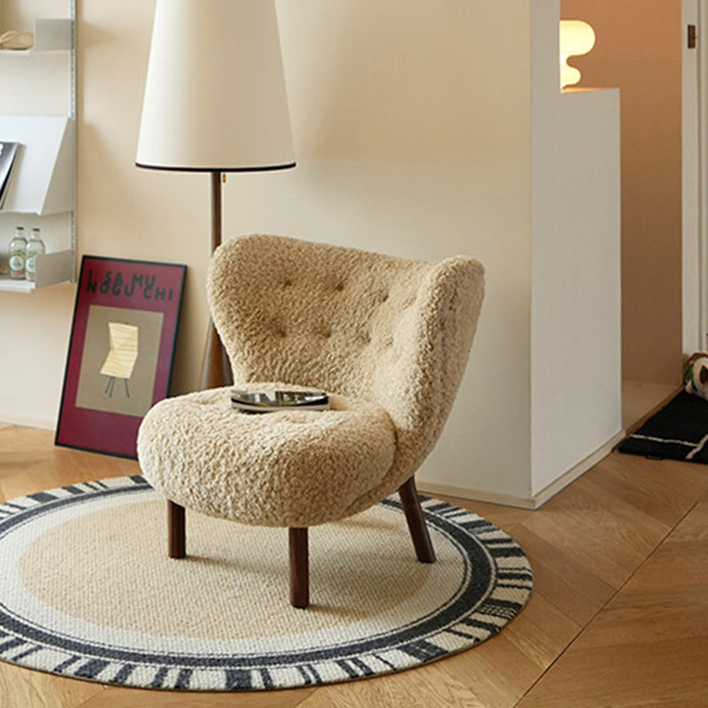 Upholstered Wingback Chair Single Sofa