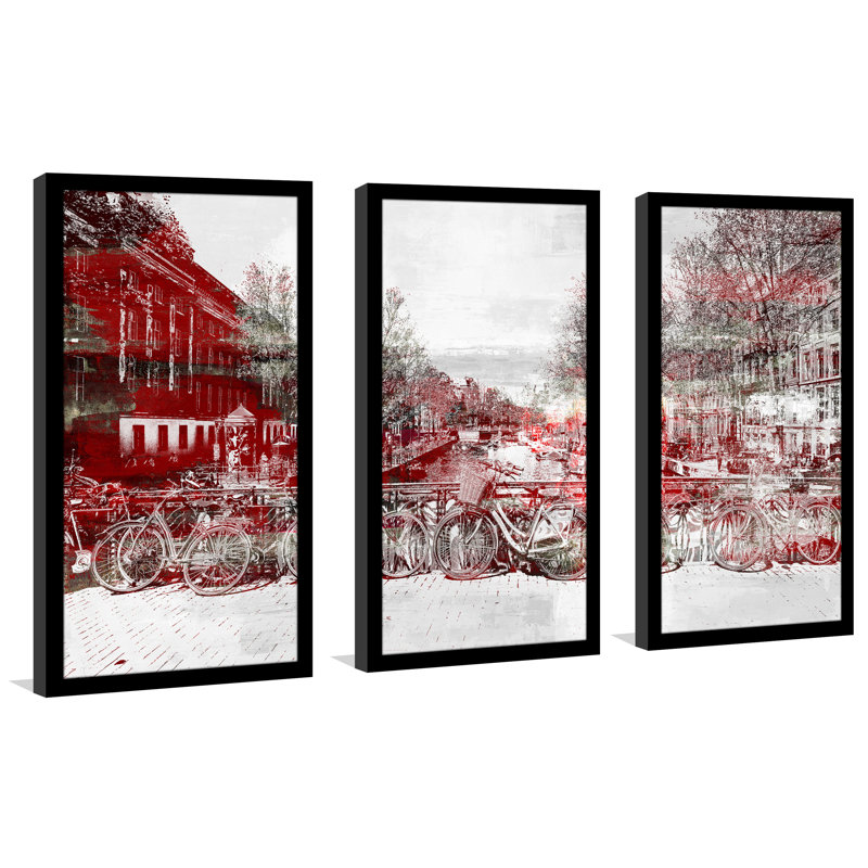 Amsterdam II - Reproduction d'art graphique multi-pièces, H 25,5 po x l 40,5 po x P 1 po