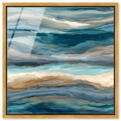 «Reef Echo I», reproduction d'art acrylique encadrée par Art Remedy, cadre doré, 20 x 20