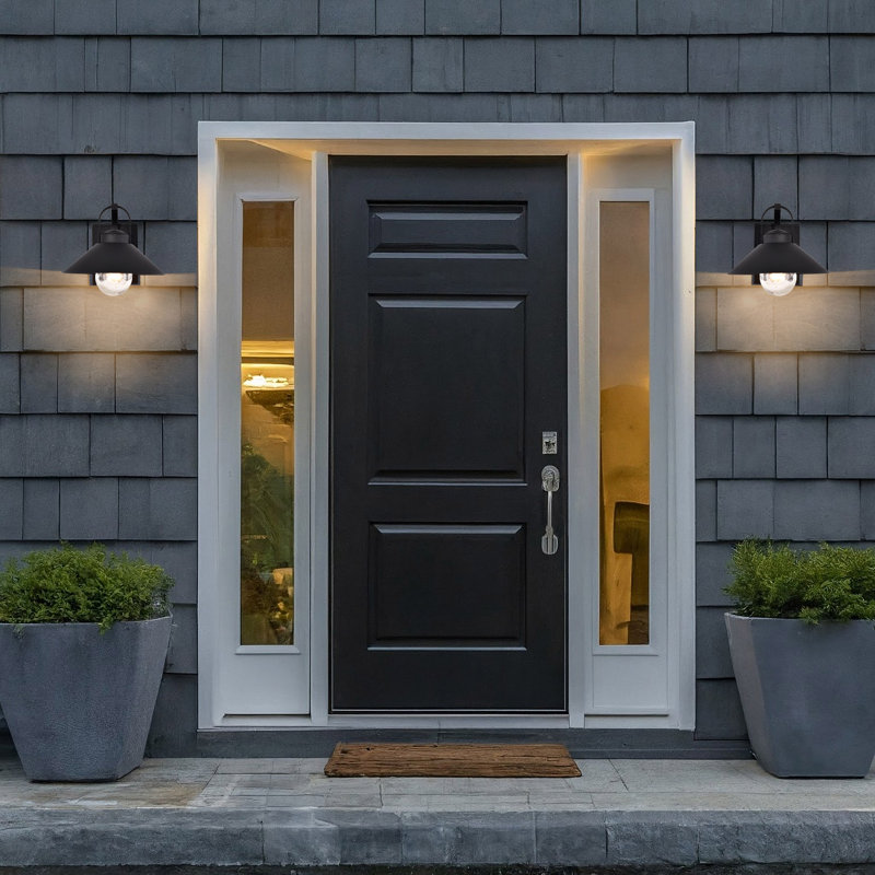 Andren Medium Outdoor Wall Light, Black, Black, 8.88'' H x 10'' W x 11'' D