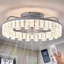 Ventilateur de plafond à DEL moderne avec télécommande et contrôle d'application, luminaire encastré à intensité variable-570212778