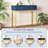 Modern console table with two storage drawers & stripe design, sleek entryway sofa table for living room & hallway, navy