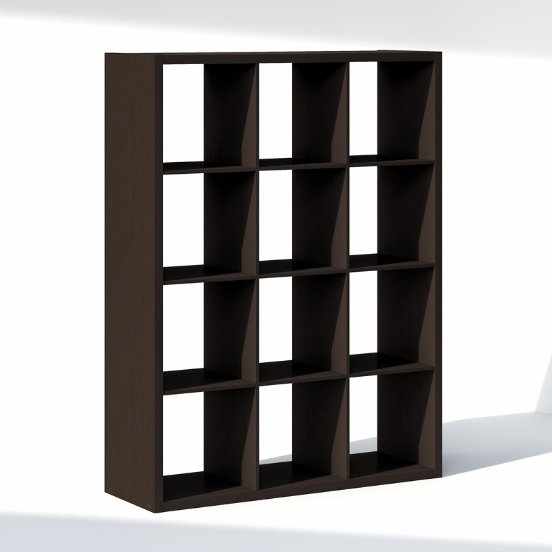 Heddy 111.3 cm W Shelving Unit, Dark Oak