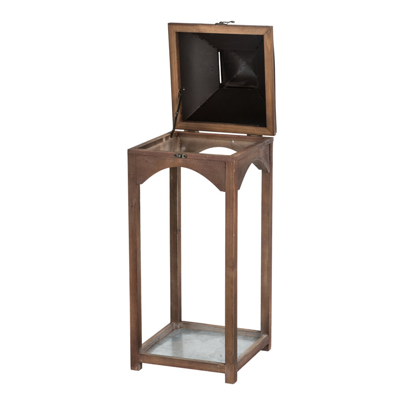 Medders 2 Piece Wood Tabletop Lantern Set, Wood