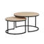 Ensemble de 2 tables gigognes rondes de 31,5 pouces, style industriel moderne, conception peu encombrante, finition bois, utilisation multifonctionnelle
