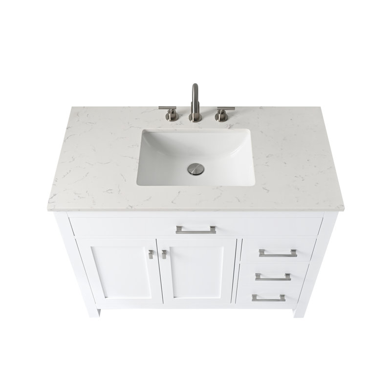 Trevor 42" W Single Vanity, White/Brushed Nickel
