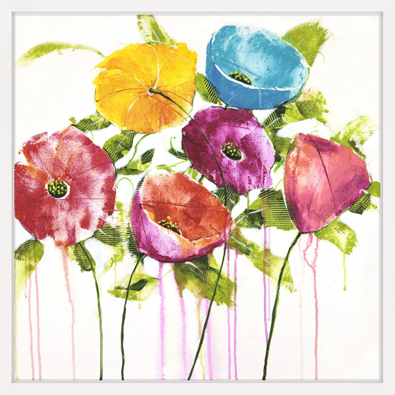 Pop Of Colour II by Julie Joy - Single Picture Frame Painting, 45cm H x 45cm W x 3.81cm D, White Framed