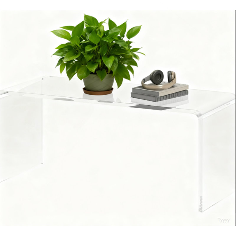 Table basse, table basse rectangulaire en acrylique 39 po, transparent