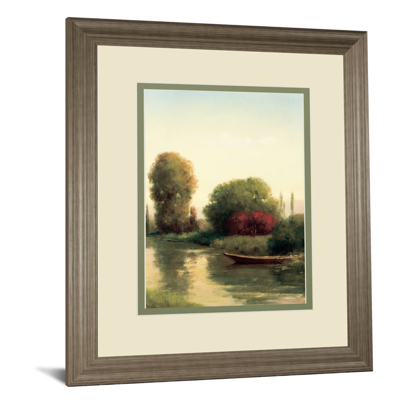 Art mural Riverside Serenity - 34 po x 40 po - cadre brun