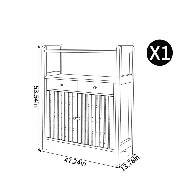 Italian-style shoe cabinet at the entrance, Burlywood, 53.54" H x 47.24" W x 13.78" D