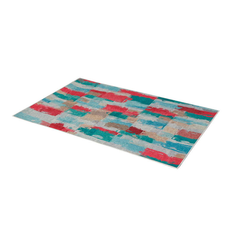Premium Hall Carpet, 3.3 x 6.6 Feet, 100% Polyester, 0.3 in Pile Height | Antibacterial, Non-Slip Underside, Machine Washable | Elegant 3D Digital Print Design, Perfect for Entryways & Living Rooms