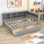 Lit de jour en bois Broadview avec 2 tiroirs et rangement et USB-1914866366