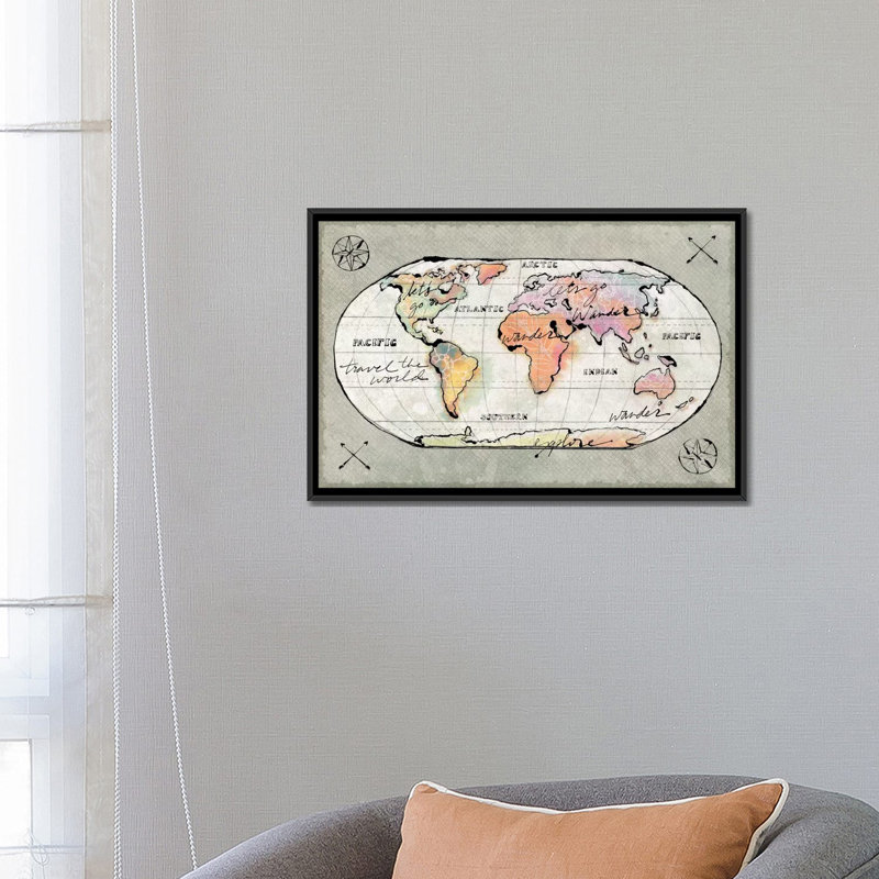 Nautical, 18" H x 26" W x 1.5" D, Black Framed Canvas, No Mat